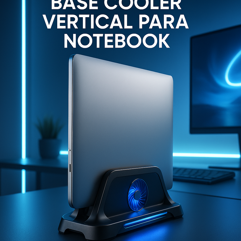 Base Cooler vertical para notebook: conheça minha solução simples para evitar superaquecimento no home office (2025)