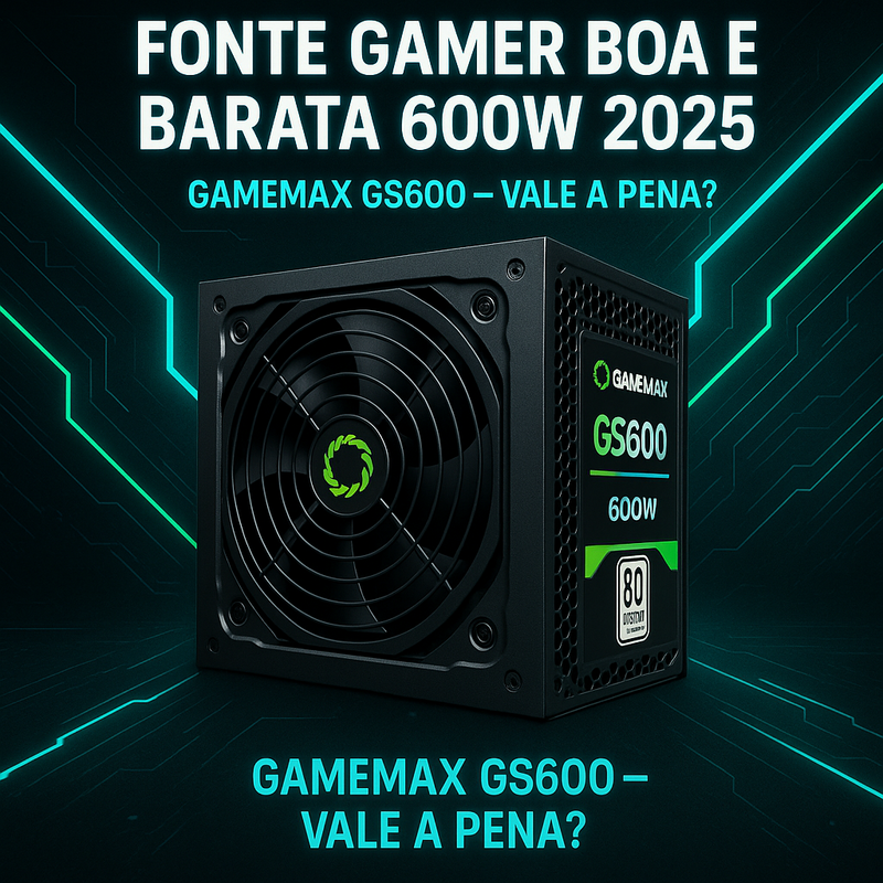 Fonte boa e barata para PC Gamer em 2025 – Fonte Gamemax GS600