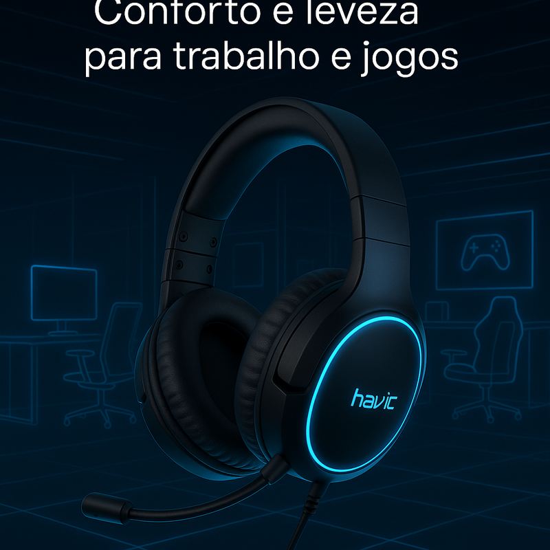 Headset gamer leve e confortável para home office e reuniões online: minhas impressões sobre o Havit Fuxi-H3 Black