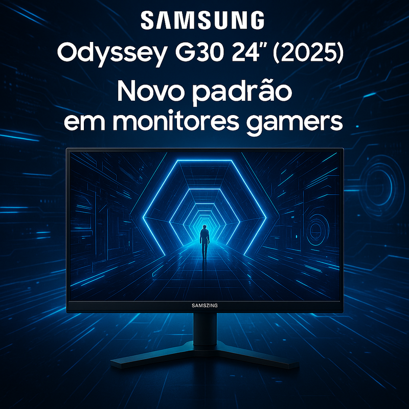 Monitor gamer Samsung Odyssey G30 24″ (2025): O novo padrão para jogadores que buscam performance e qualidade