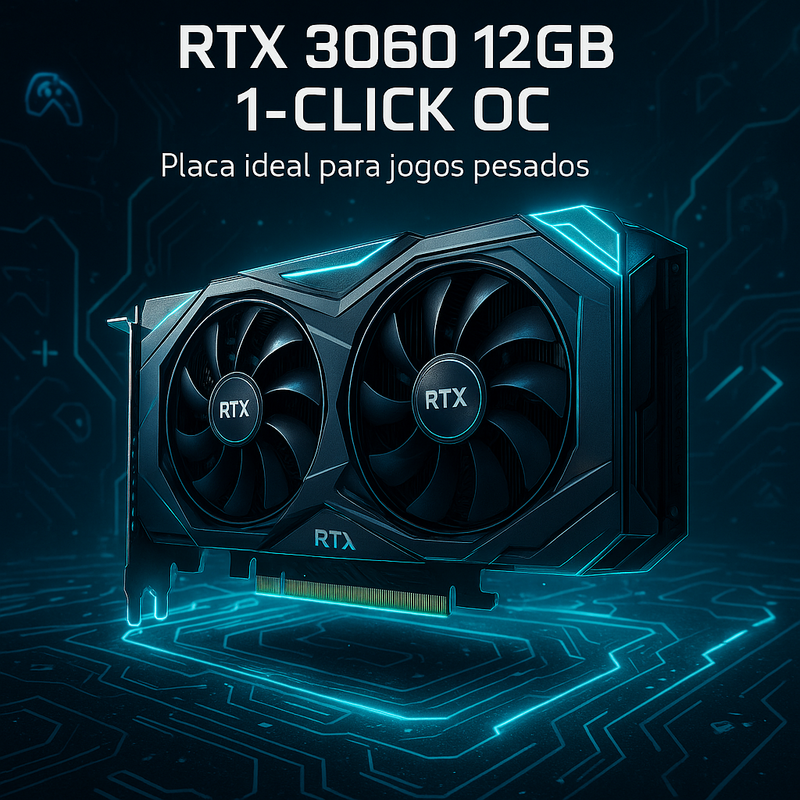 RTX 3060 12GB 1-CLICK OC: Placa de vídeo nova para quem quer rodar jogos pesados em 2025