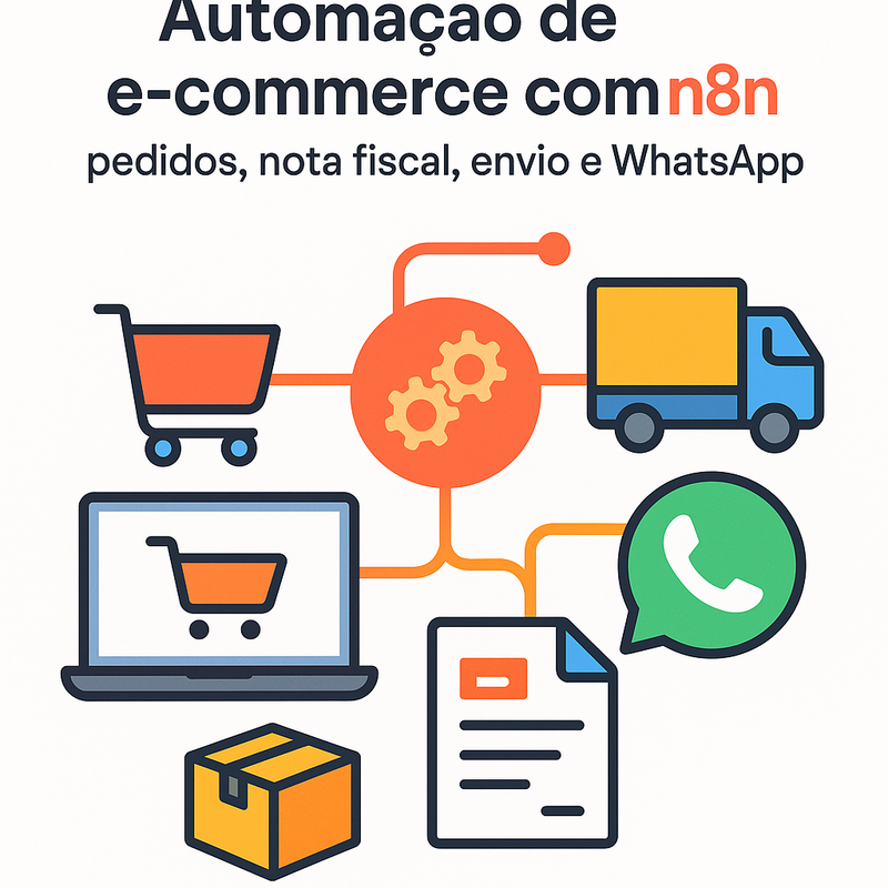 Automação de e-commerce com n8n: pedidos, nota fiscal, envio e WhatsApp