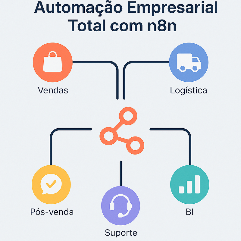 Casos Práticos de Automação Empresarial Total com n8n: Vendas, Logística, Pós-venda, Suporte e BI