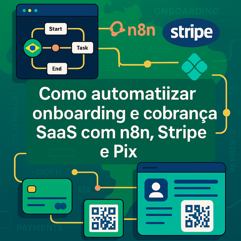 Como automatizar onboarding e cobrança SaaS com n8n, Stripe e Pix
