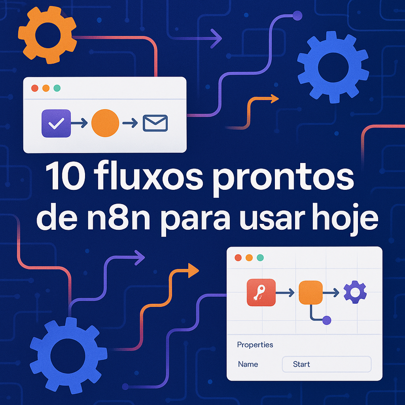 10 fluxos prontos de n8n para usar hoje e automatizar tarefas