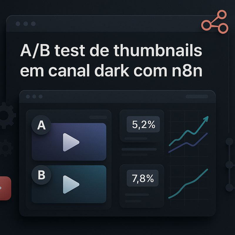 A/B test de thumbnails em canal dark com n8n: rotação e análise de CTR