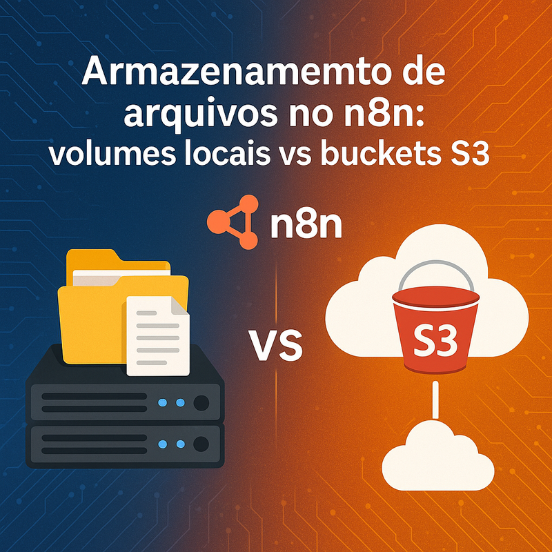 Armazenamento de arquivos no n8n: volumes locais vs buckets S3 – quando usar cada um