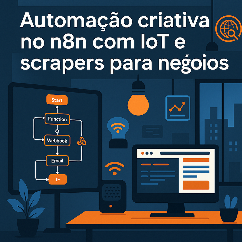 Automação criativa no n8n com IoT e scrapers para negócios
