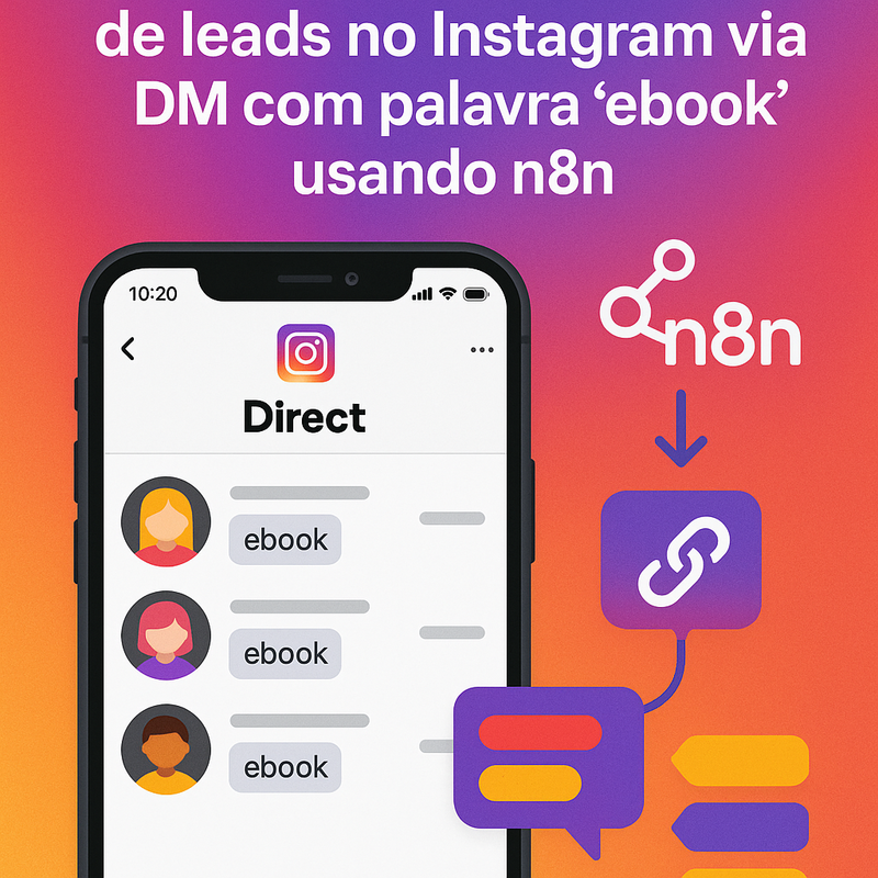 Como fazer captura de leads no Instagram via DM com palavra ‘ebook’ usando n8n: entregando link, segmentando por tags e fazendo follow-up