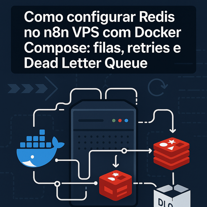 Como configurar Redis no n8n VPS com Docker Compose: filas, retries e Dead Letter Queue