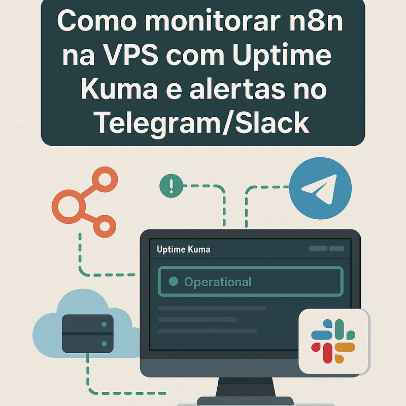 Como monitorar n8n na VPS com Uptime Kuma e alertas no Telegram/Slack