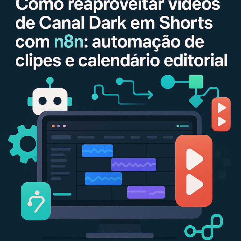 Como reaproveitar vídeos de Canal Dark em Shorts com n8n: automação de clipes e calendário editorial
