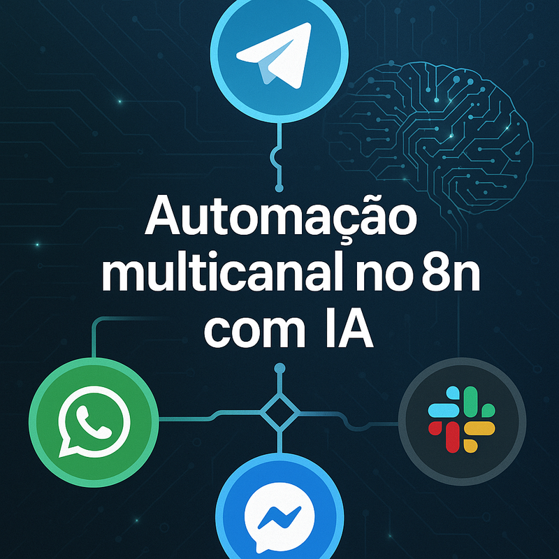 Automação multicanal no n8n: Integre WhatsApp, Telegram, Slack e Facebook Messenger com IA