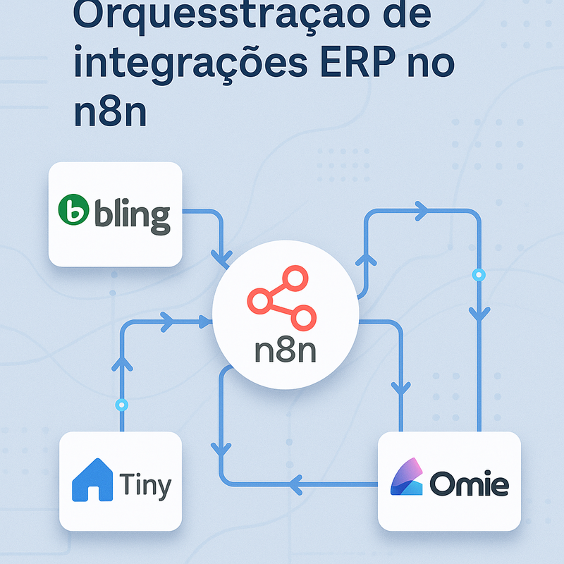 Orquestração de integrações ERP no n8n entre Bling, Tiny e Omie: melhores práticas