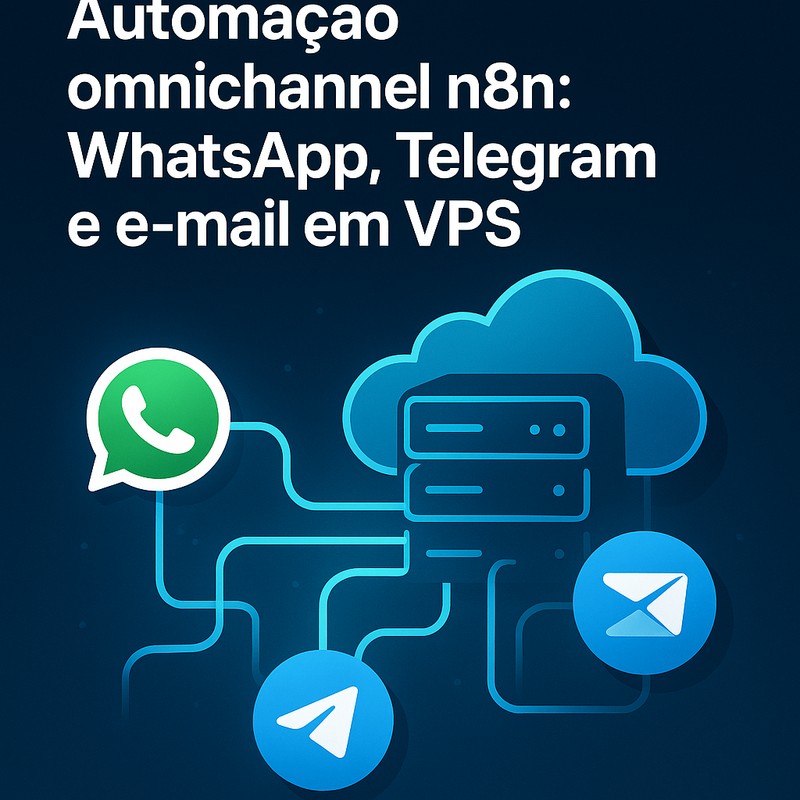 Automação omnichannel n8n: WhatsApp, Telegram e e-mail em VPS